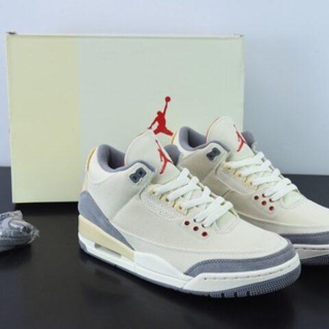 Air Jordan 3 Retro "Muslin" 米白 棉布男子运动鞋 纯原大厂产物货号：DH7139 100